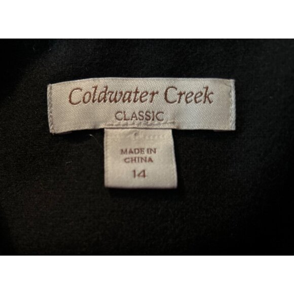 Coldwater Creek Women Black Open-Front Blazer Fully Lined Wool Blend Size 14 - Picture 7 of 7